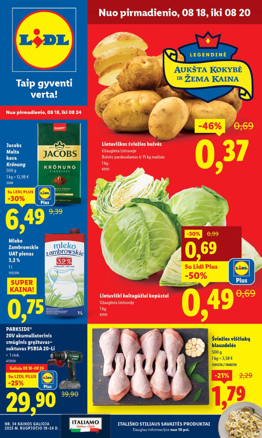 LIDL - Maisto prekių pasiūlymai (2025 08 18 - 2025 08 24) | 1