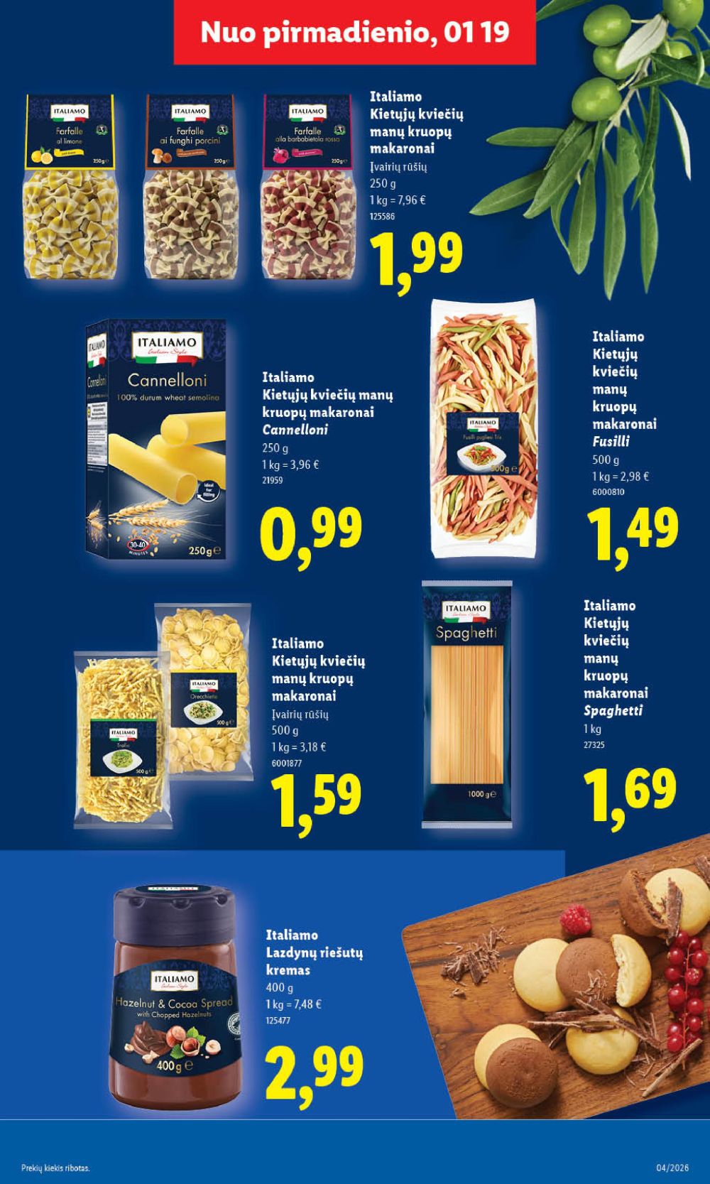LIDL - Maisto prekių pasiūlymai (2026 01 19 - 2026 01 25) | 19