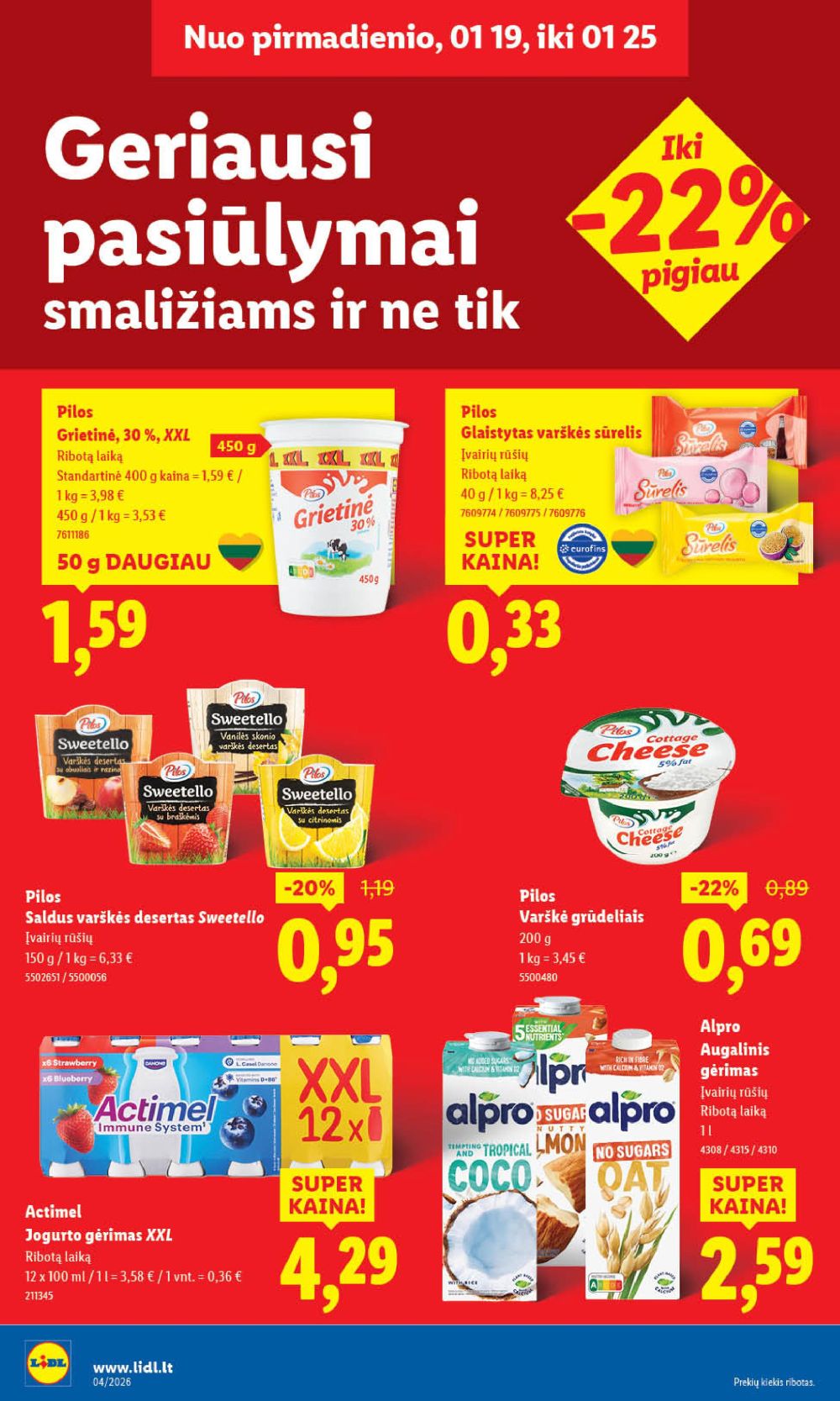 LIDL - Maisto prekių pasiūlymai (2026 01 19 - 2026 01 25) | 24