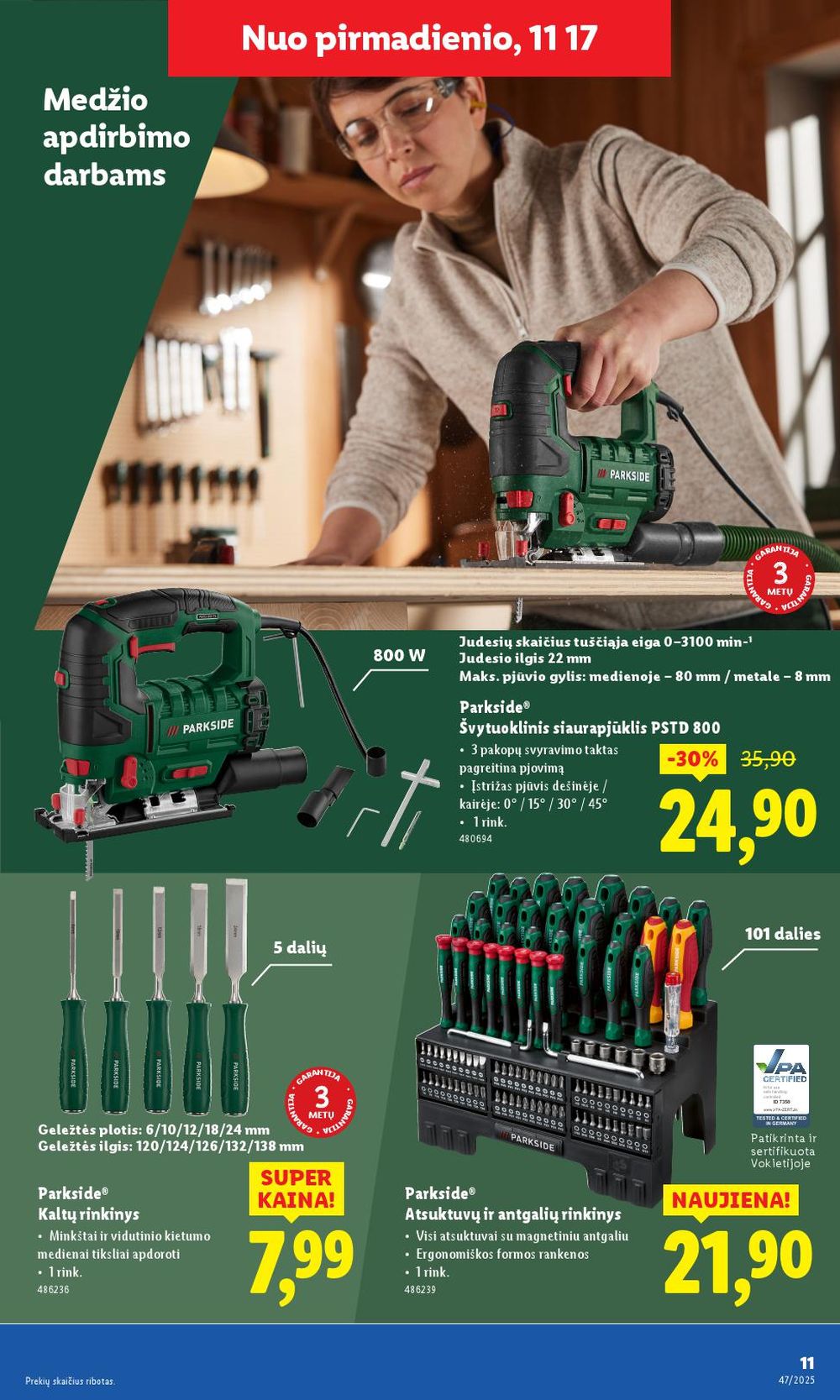 LIDL - Ne maisto prekių pasiūlymai (2025 11 17 - 2025 11 23) | 11