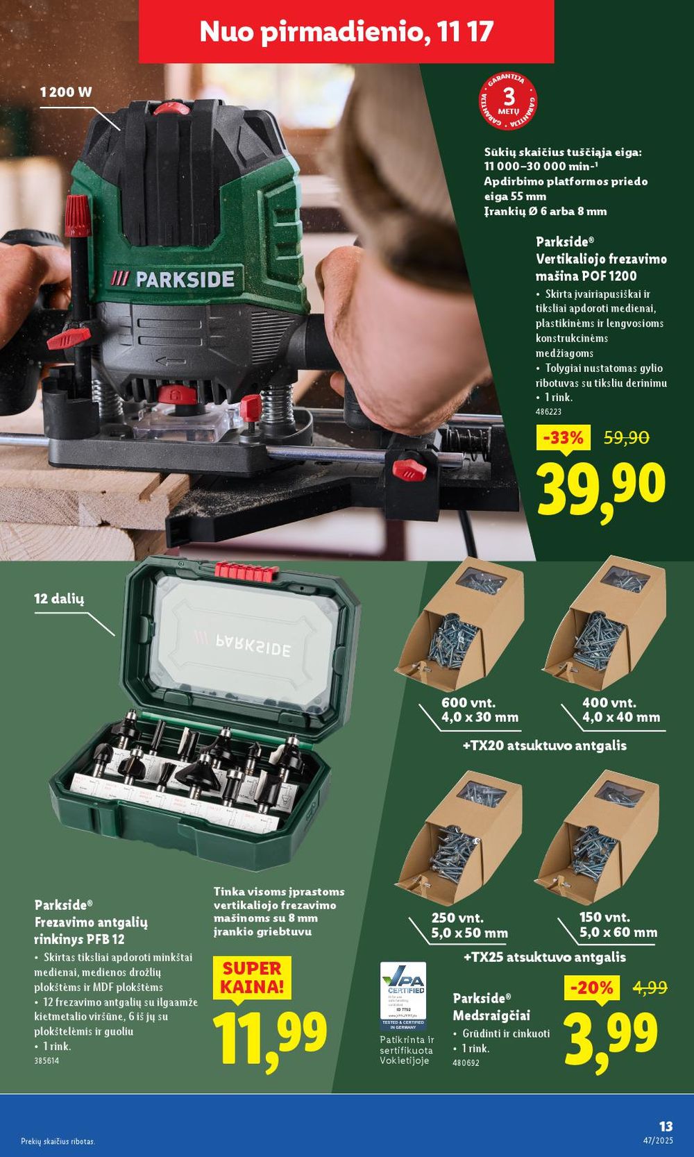 LIDL - Ne maisto prekių pasiūlymai (2025 11 17 - 2025 11 23) | 13