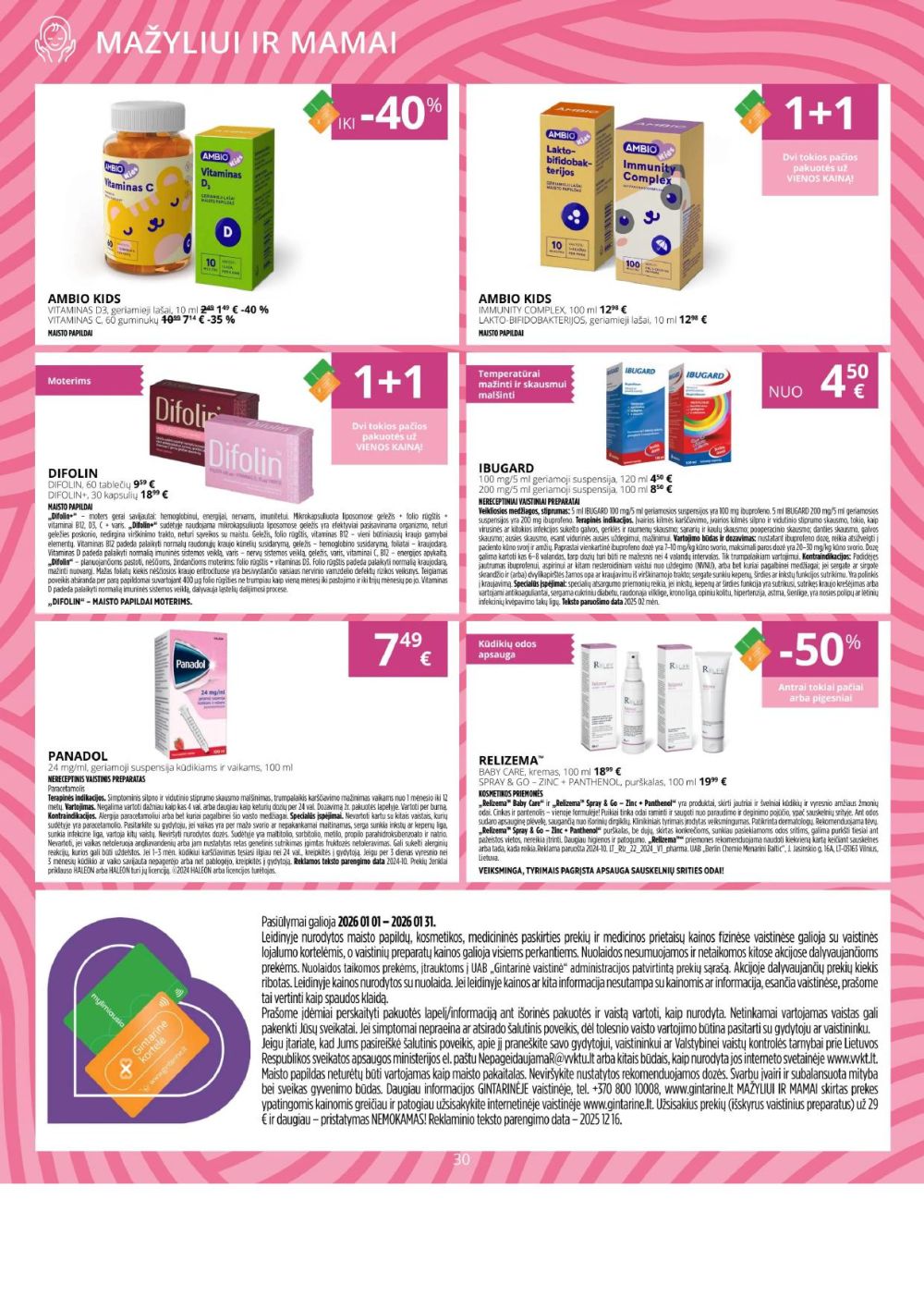 GINTARINĖ VAISTINĖ (2026 01 01 - 2026 01 31) | 30