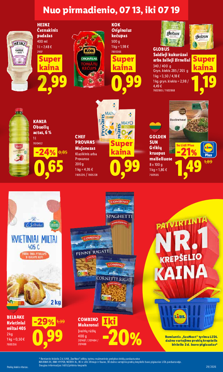 MAISTO PREKIŲ PASIŪLYMAI (2026-07-13 - 2026-07-19) | 19