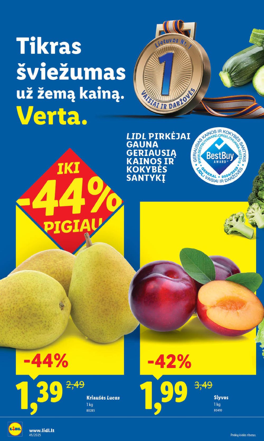 LIDL - Maisto prekių pasiūlymai (2025 11 03 - 2025 11 09) | 2