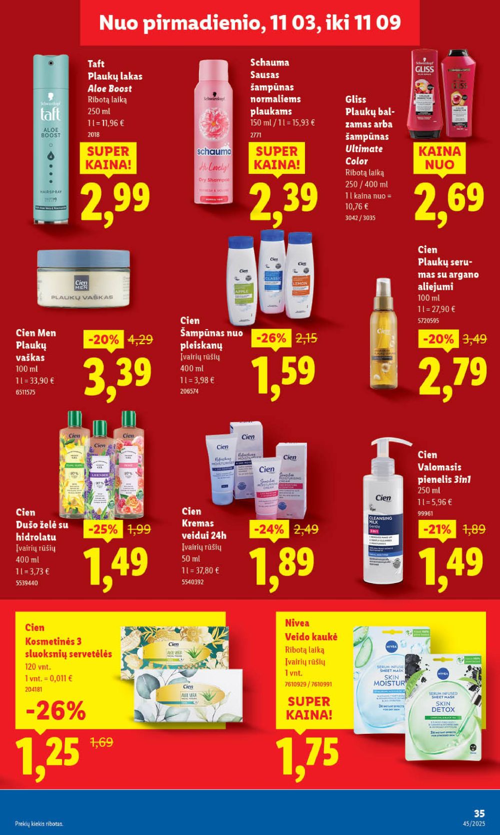 LIDL - Maisto prekių pasiūlymai (2025 11 03 - 2025 11 09) | 45