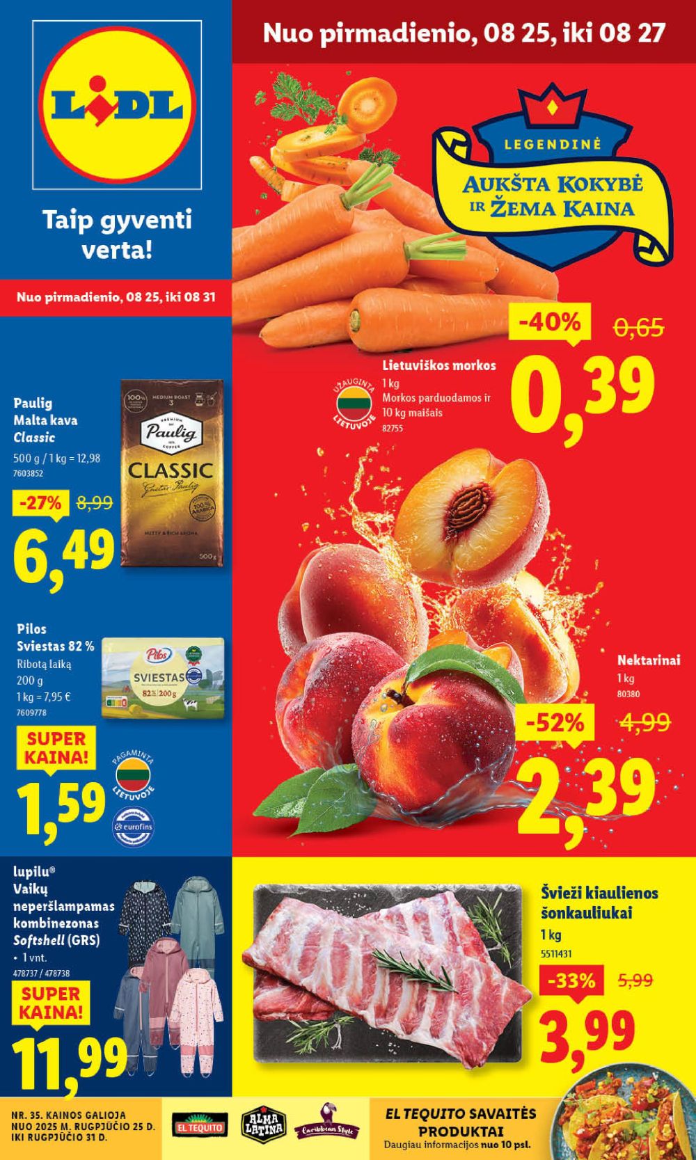 LIDL - Maisto prekių pasiūlymai (2025 08 25 - 2025 08 31) | 1