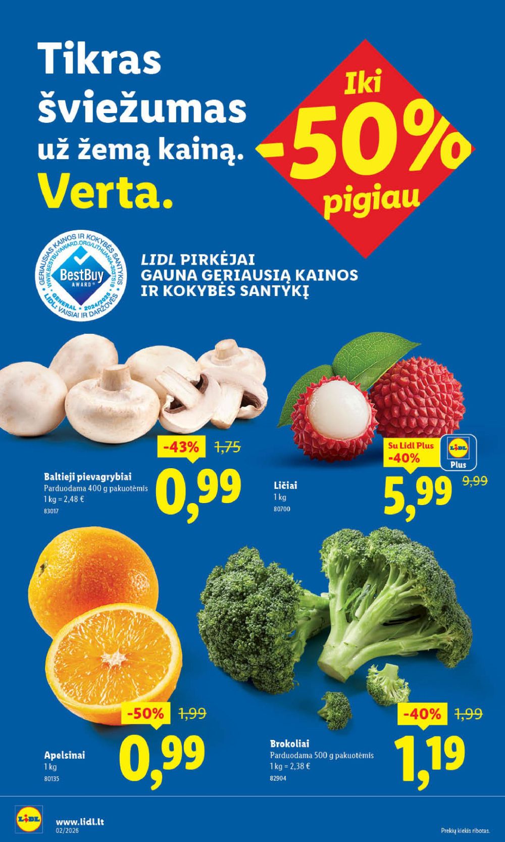 LIDL - Maisto prekių pasiūlymai (2026 01 05 - 2026 01 11) | 20