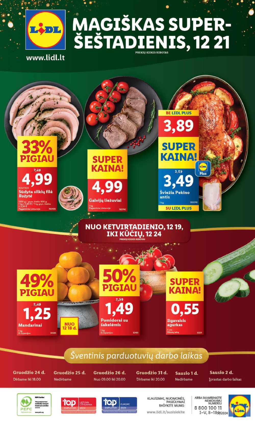 LIDL - Maisto prekių pasiūlymai (2024 12 19 - 2024 12 24) | 1