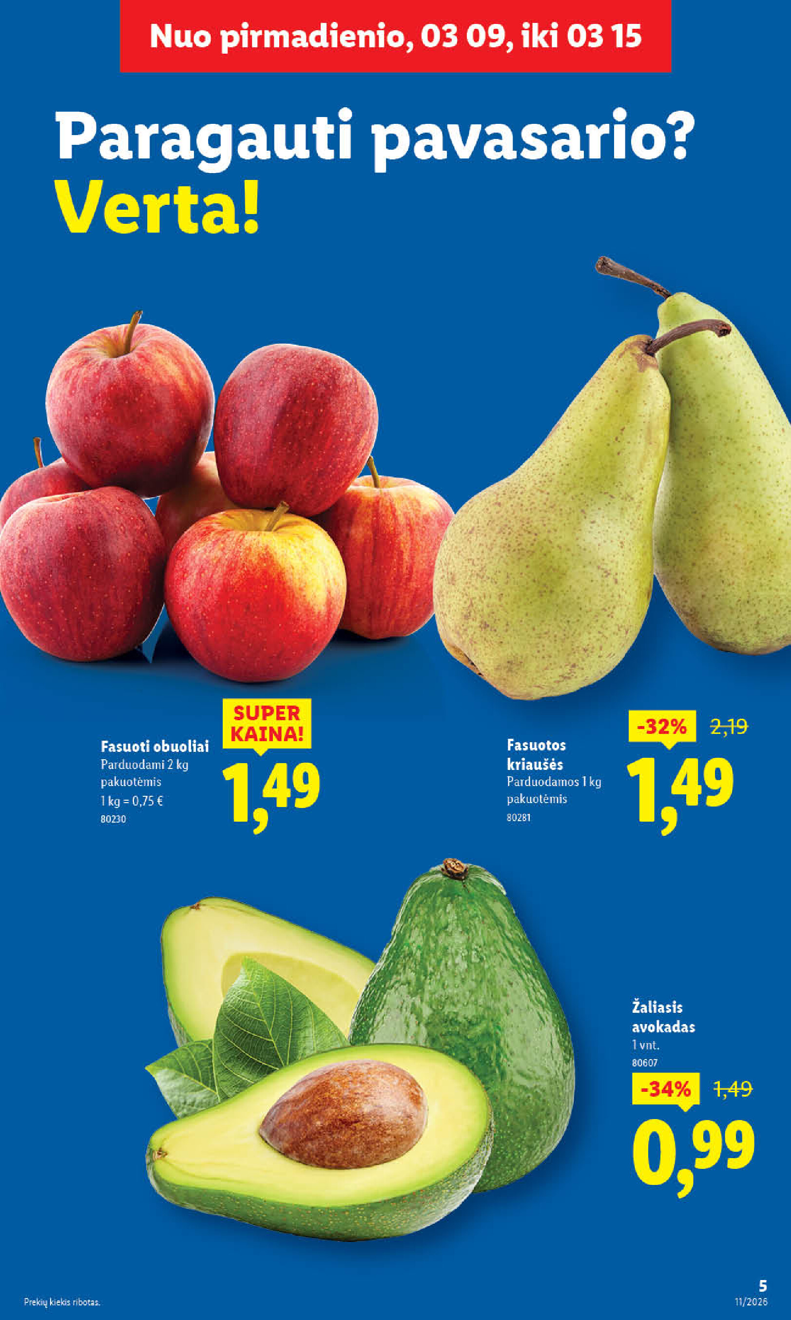 MAISTO PREKIŲ PASIŪLYMAI (2026-03-09 - 2026-03-15) | 5
