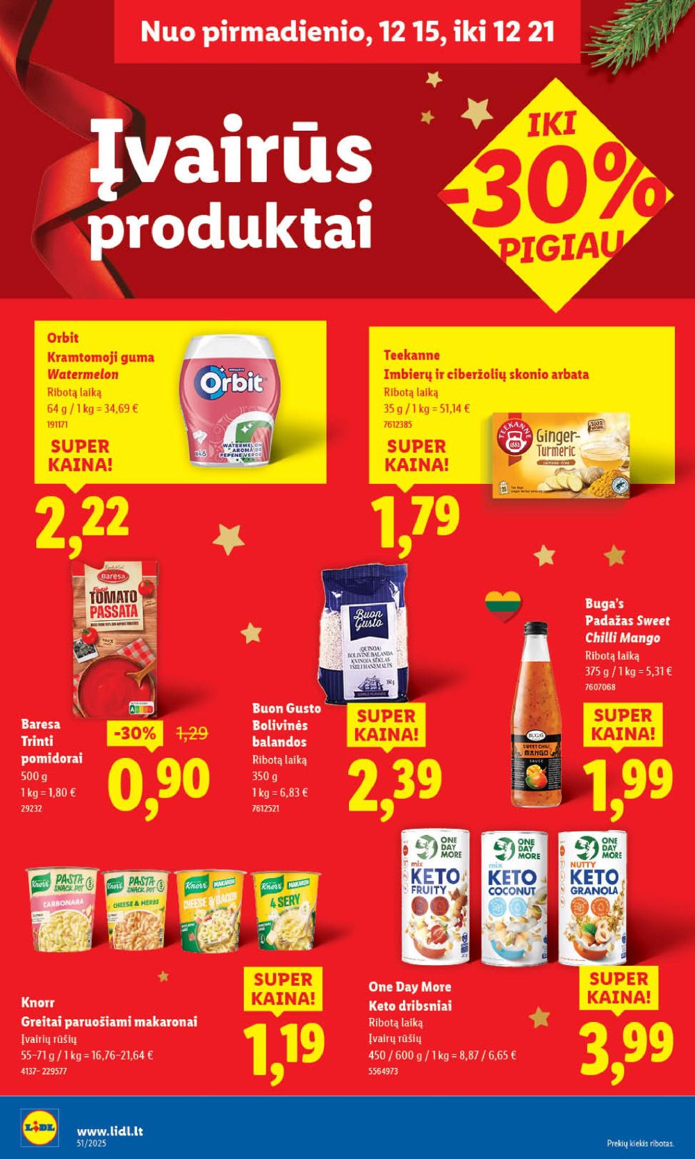 LIDL - Maisto prekių pasiūlymai (2025 12 18 - 2025 12 21) | 49