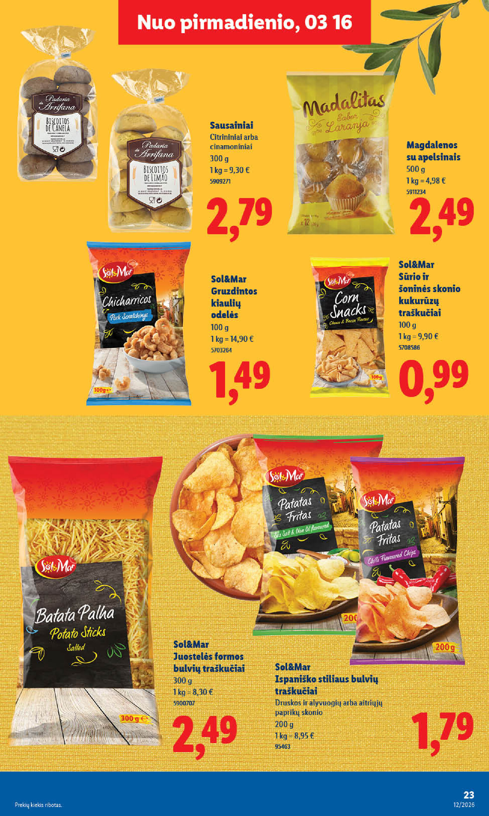 MAISTO PREKIŲ PASIŪLYMAI (2026-03-16 - 2026-03-22) | 23