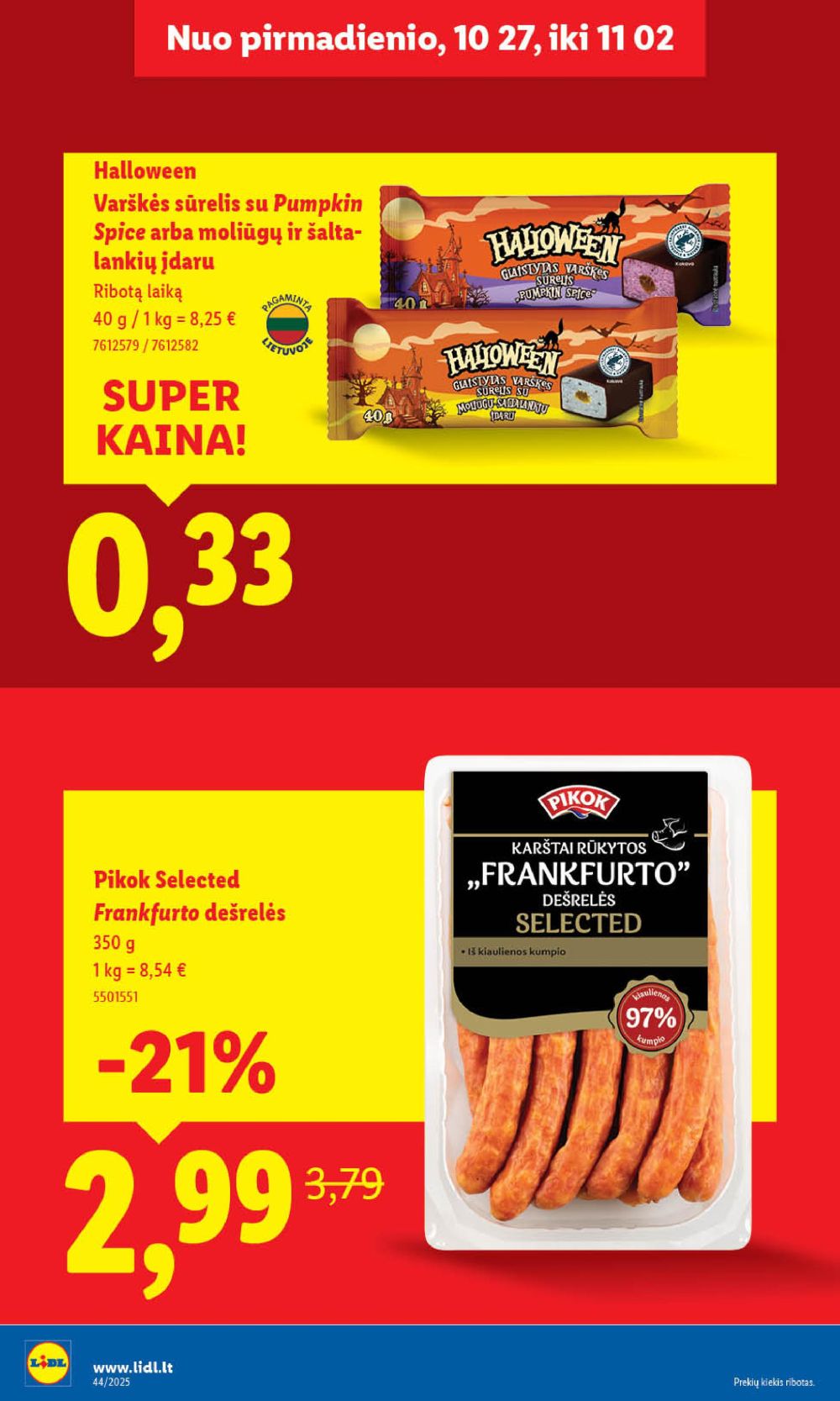 LIDL - Maisto prekių pasiūlymai (2025 10 30 - 2025 11 02) | 34