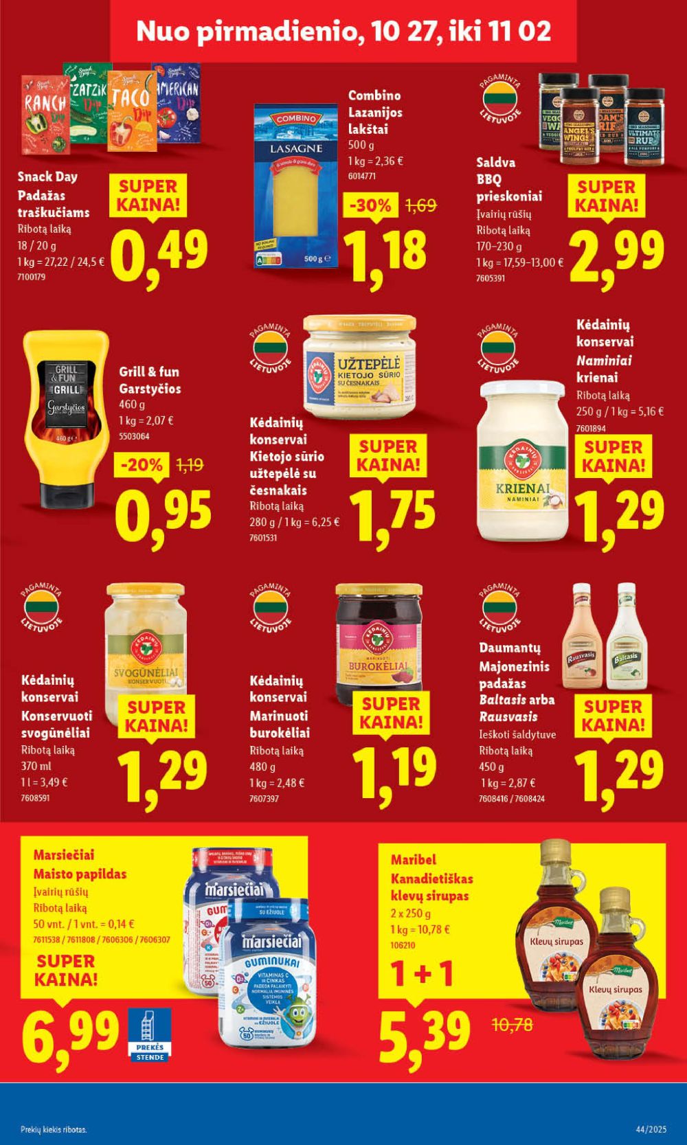 LIDL - Maisto prekių pasiūlymai (2025 10 30 - 2025 11 02) | 45