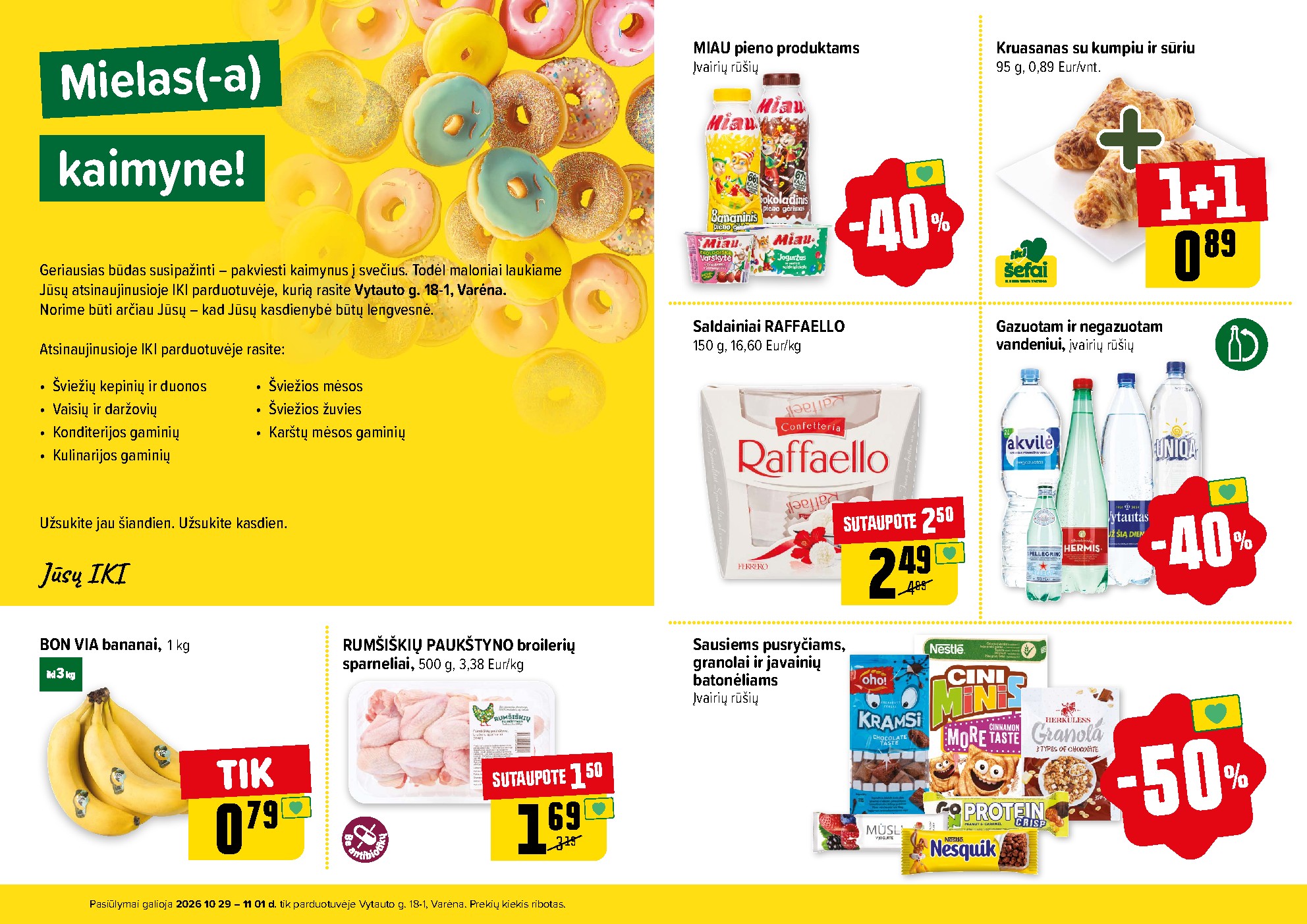 Specialūs pasiūlymai IKI Universalinė parduotuvės klientams (2026-10-29 - 2026-11-01) | 2