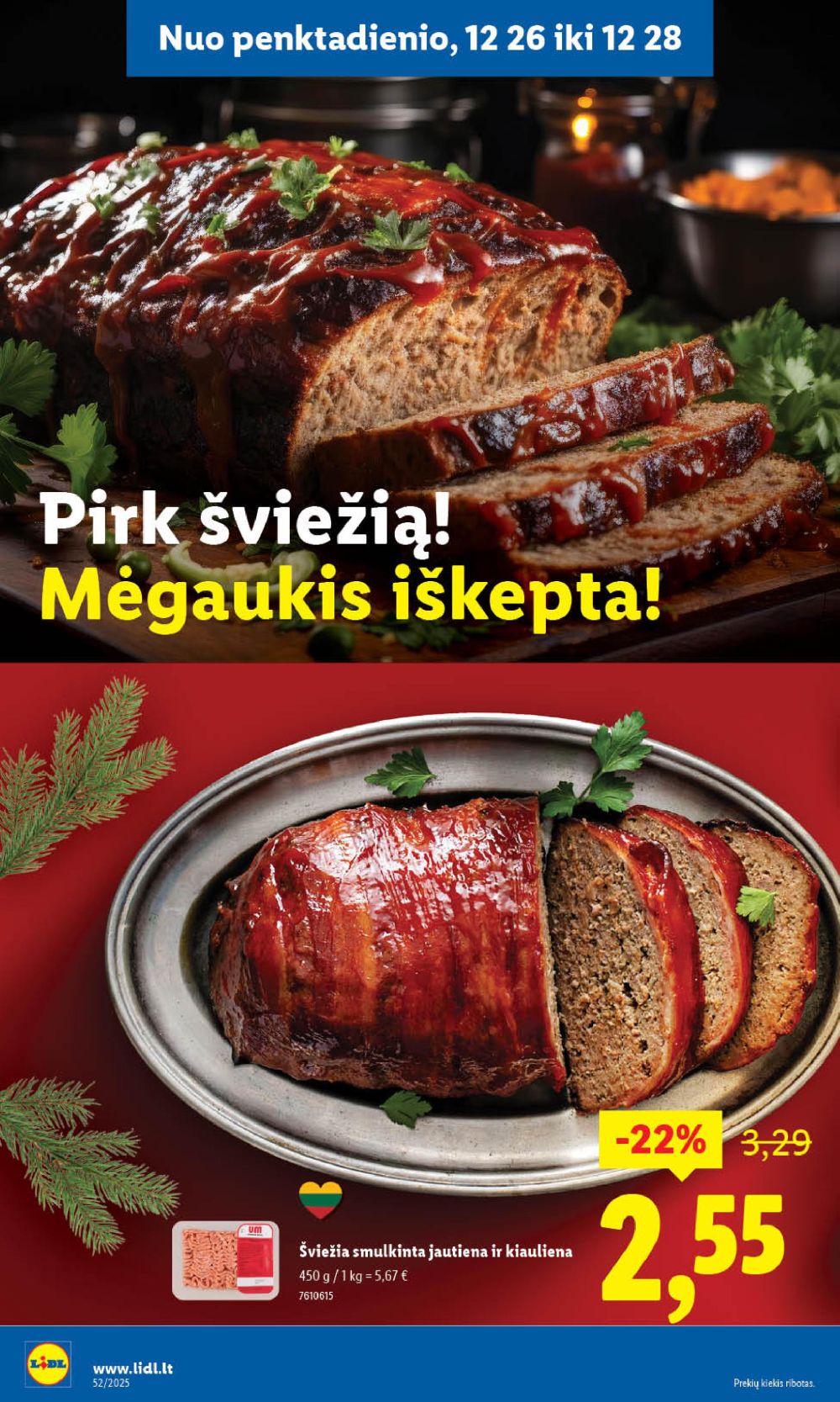 LIDL - Maisto prekių pasiūlymai (2025 12 26 - 2025 12 28) | 10