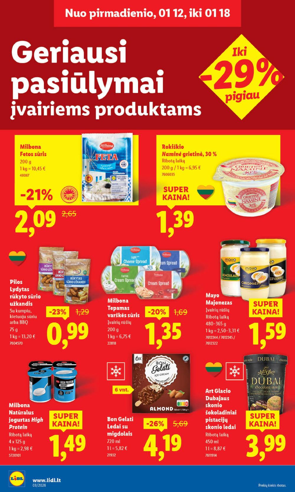 LIDL - Maisto prekių pasiūlymai (2026 01 12 - 2026 01 18) | 12