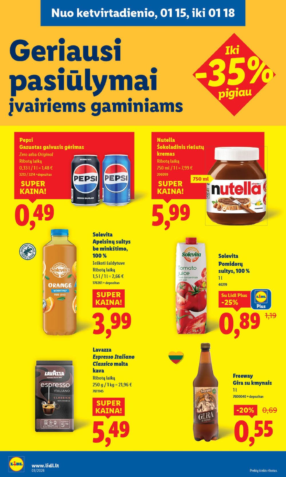 LIDL - Maisto prekių pasiūlymai (2026 01 12 - 2026 01 18) | 24