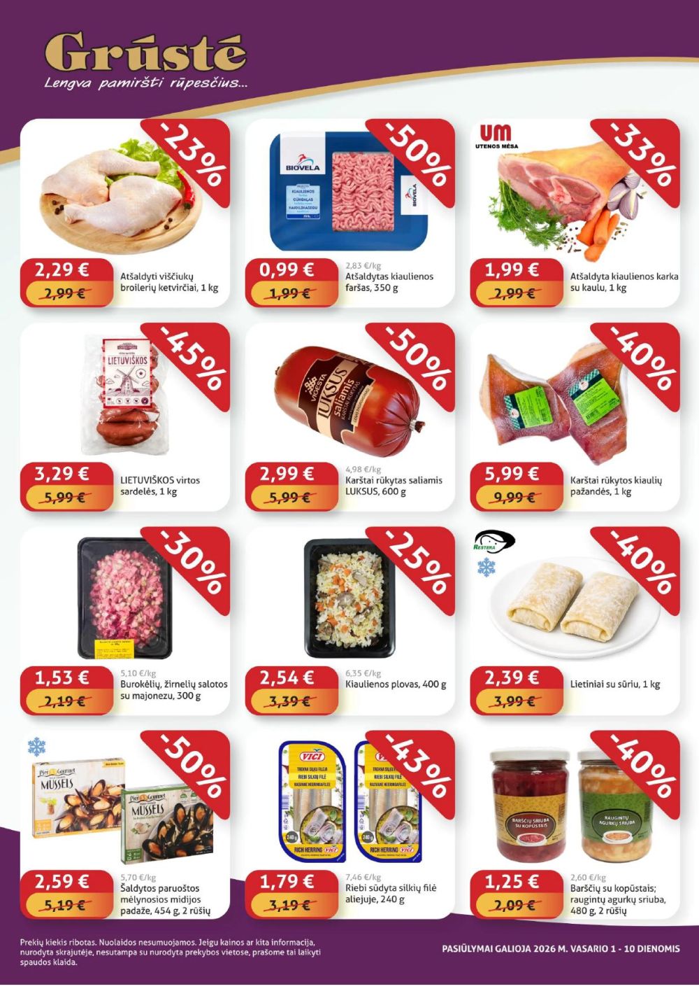 GRŪSTĖ - Ko gero pigiau nerasi (2026 02 01 - 2026 02 10) | 2