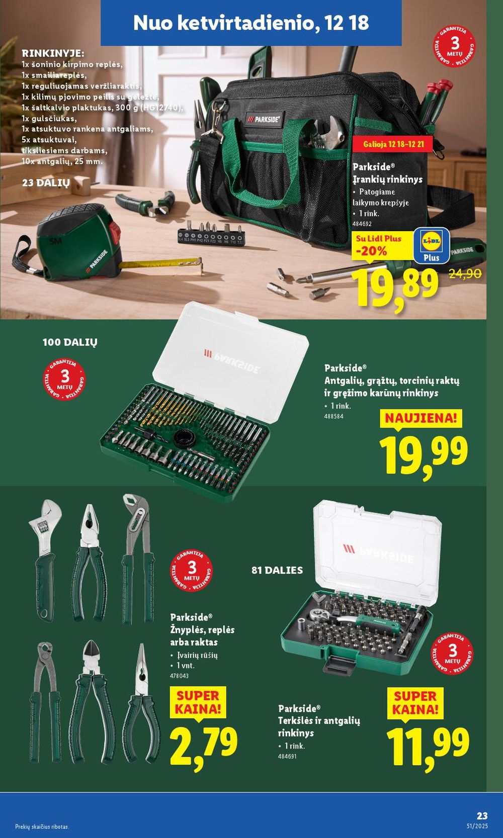 LIDL - Ne maisto prekių pasiūlymai (2025 12 15 - 2025 12 21) | 23