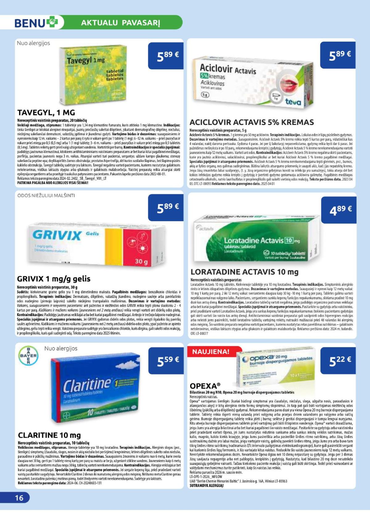BENU VAISTINĖ (2026 03 01 - 2026 03 31) | 16