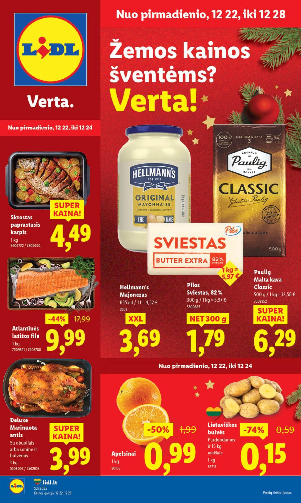 LIDL - Maisto prekių pasiūlymai (2025 12 22 - 2025 12 28) | 1