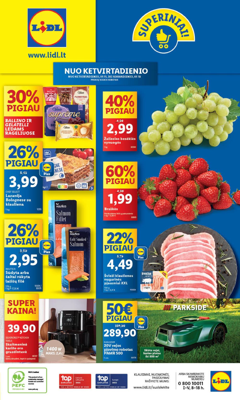 LIDL - Maisto prekių pasiūlymai (2025 05 15 - 2025 05 18) | 1