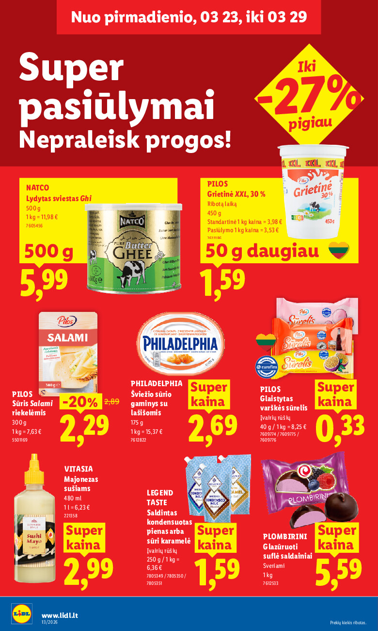 MAISTO PREKIŲ PASIŪLYMAI (2026-03-23 - 2026-03-29) | 16